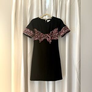 Milly Black Dress with Pink Tweed Bow